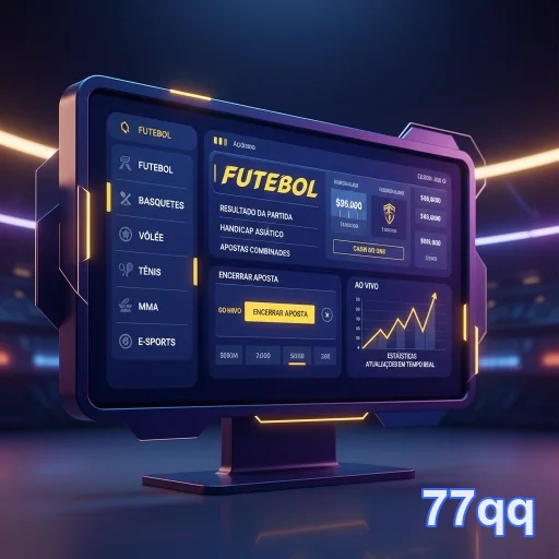 Ilustração de Explore Apostas Esportivas e Slots com a 77qq
