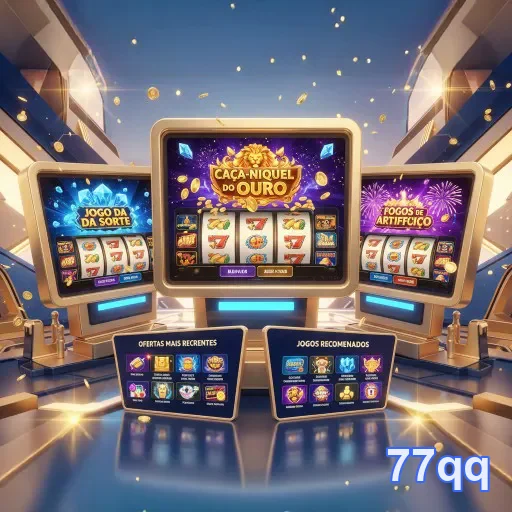 Ilustração de Explore Apostas Esportivas e Slots com a 77qq
