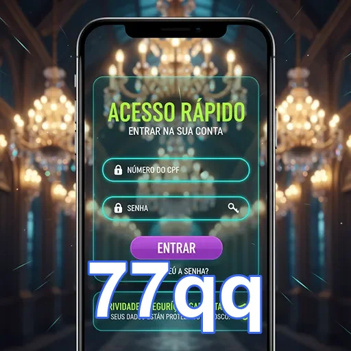 Jogador utilizando a plataforma de jogos 77qq em smartphone